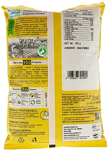 Image of Natureland Organic Barley Flour /Jau Flour 500 Gm - Healthy Organic Flour & Natureland Organics Bajra /Pearl Millet Flour 500 Gm - Organic Flour