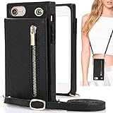 iPhone7 iPhone8 iPhoneSE（2020） iPhone SE 第2世代 第3世代 iPhone SE2 SE3 SE 2022 ケース 手帳型 ショルダー クロスボディ 手帳ケース iPhoneSE2 iPhoneSE3 iPhone SE2 アイフォンSE 2020 アイフォンSE2 アイフォンSE3 ケース iPhoneSE 2nd 3nd スマホケース アイフォン 7 アイフォン8 ケース 手帳型 iphone8 ケース iphone8 手帳 アイフォン7 ケース iphone7 case カバー iPhone SE 第二世代 第三世代 適用 【iCoverCase】 肩がけ 首掛け 斜め掛け チェーン ファスナー型 ストラップ付き ショルダーケース クロスボディケース カード入れ スマホケース 携帯カバー ブラック