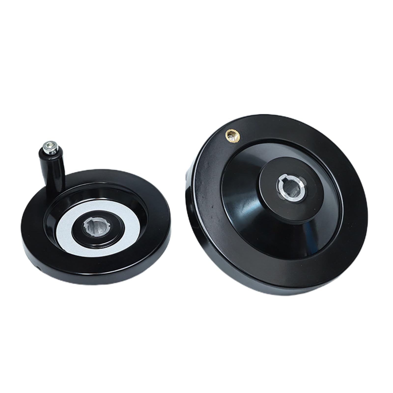 Buxuaaaa 10Mmx80mm Corrugated Handwheel Lathe Machine Bakelite Handwheel Black With Revolving Handle 10X80mm 12X100mm 16X160mm For Lathe Machine Removable Revolving Handle