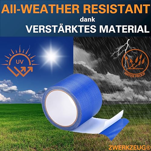 ZWERKZEUG Planenband - Reparaturkleberband – extra lang 8cm x10m - hohe Klebekraft – UV beständig – Wasserfest – in zwei Farben erhältlich - geeignet für Abdeckplane, Gewerbeplane, Zelt, Sonnenschirm