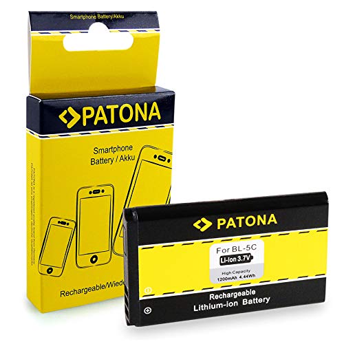Batería BL-5C | BL5C | BL-5CA | BL-5CB | BL-6C para Nokia 1100 | 1101 | 1110 | 2300 | 2310 | 3100 | 3109 classic | 5030 | 5130 XpressMusic | 6030 | 6085 | 6086 | 6230i | 6267 | 6270 | 6555 | 6600 | 7600 | 7610 | Asha202 | C1 | C2 | E50 | E60 | N70 | N70 MusicEdition | N71 | N72 | N91 | N91 8GB | N-Gage | X2-01 | X2-02 | X2-05 y mucho más… [ Li-ion, 1200mAh, 3.7V ]