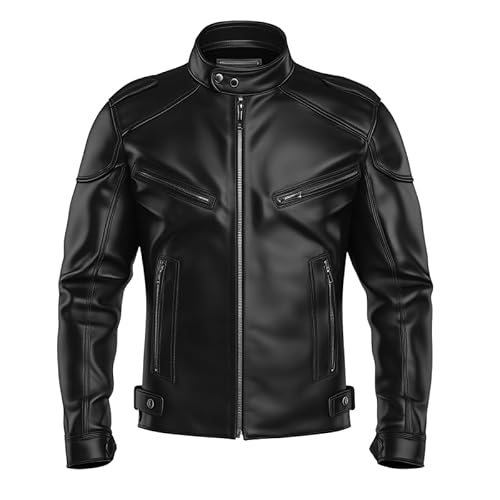 Mad Fox Designs Men's Black Performance Leather Jacket - Spo