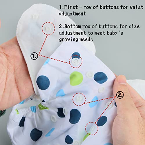 Stoffwindel Taschenwindel, FainFun 4 Stücke Wiederverwendbare Windeln Set, Mehrwegwindeln für Babys, Waschbare Stoffwindeln, Waschbare Windeln, Waschbar, Weiß, für Frischgebackene Mütter