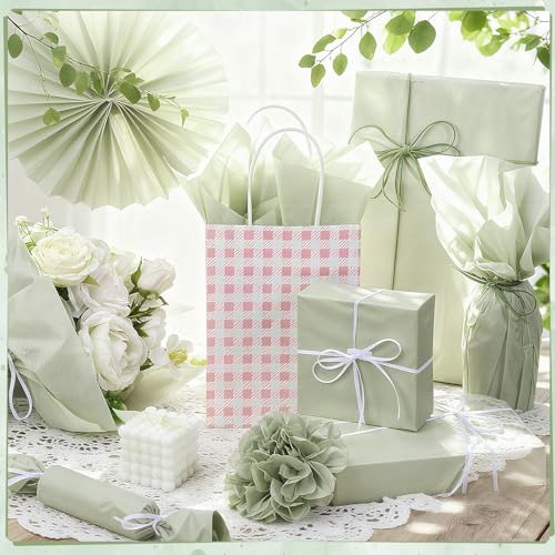 Image of woric 160 Sheets Sage Green Tissue Paper for Gift Bags 20 X 14 Inches Wrapping Tissue Paper Bulk for DIY Crafts Gift Packaging Weddings Bridal Shower Baby Shower Decorations