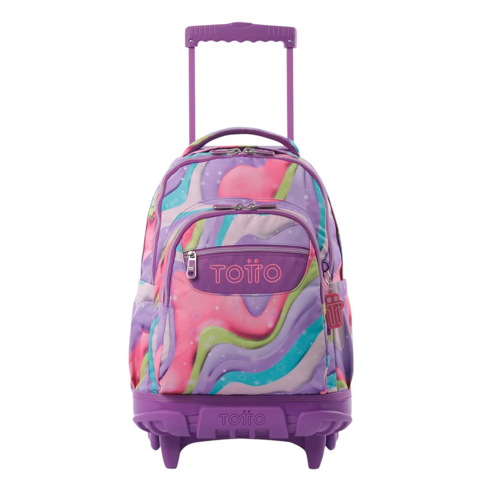 TOTTO Zaino Scuola Con Ruote Renglones – 26L, Tasca PC 14'', Cinghie A S, Stampato Gamertag Blu, Sostenibile - 2