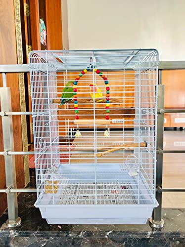 Bird-cage-for-BudgiesParrotsLove-BirdsCocktailsConureswith-2-Cups-3-Perch-Stick-L-40CMB-40CMH-53CM-Lovely-PETS-Kingdom-Colors-May-Vary-Toys-not-Included