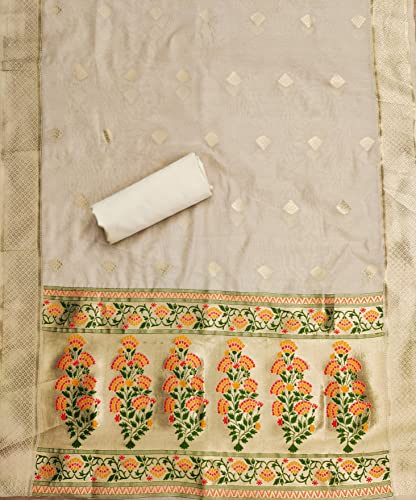 Image of Pandadi Women's Cotton Jacquard Unstitched Salwar Suit Dress Material