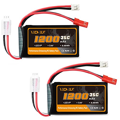 Image of 7.4V Lipo Battery 1200mAh 2S 35C SCX24 Lipo Batteries with PH2.0 & JST Plug Rechargeable Lithium Battery Fit for WLtoys Rc Cars A949 A959 A969 A979 K929 and Most 1 /10 1 /16 1 /18 1 /24 RC Cars