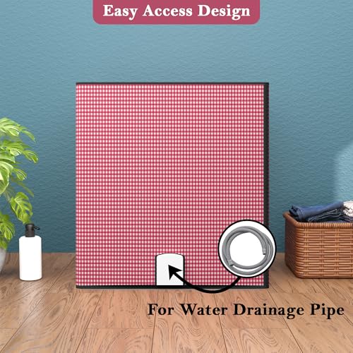 Image of Kuber Industries PVC Washing Machine Cover Semi Automatic | Dustproof Washing Machine Cover Top Load - Ideal for 6 Kg, 6.5 Kg, 7 Kg | Barik Check Design - Maroon