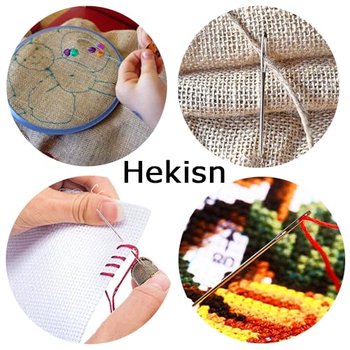 Agujas de tejer de acero inoxidable de gran calidad Hekisn para coser hilo de forma precisa 6
