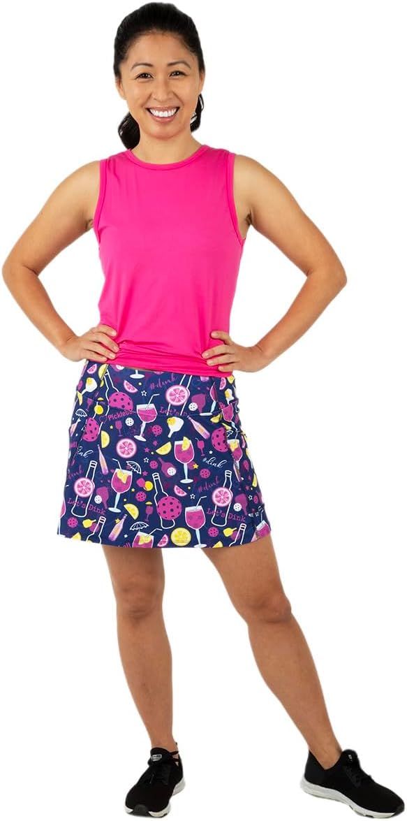 Pickleball Skirt, Pickle Ball Skort, Pickleball Apparel for Women, 15” Long Pickleball Skort