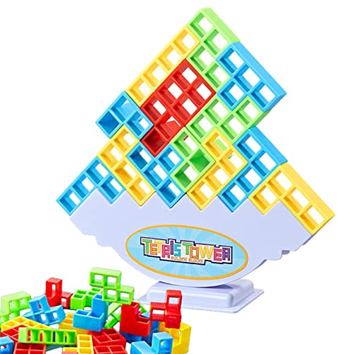Elinrat Tetra Tower Juego de Equilibrio Bloques de Equilibrio Juguete de Equilibrio Te-tris Tower Game Puzzle Ensamblar Te-tris Bloques de Equilibrio Bloques de...