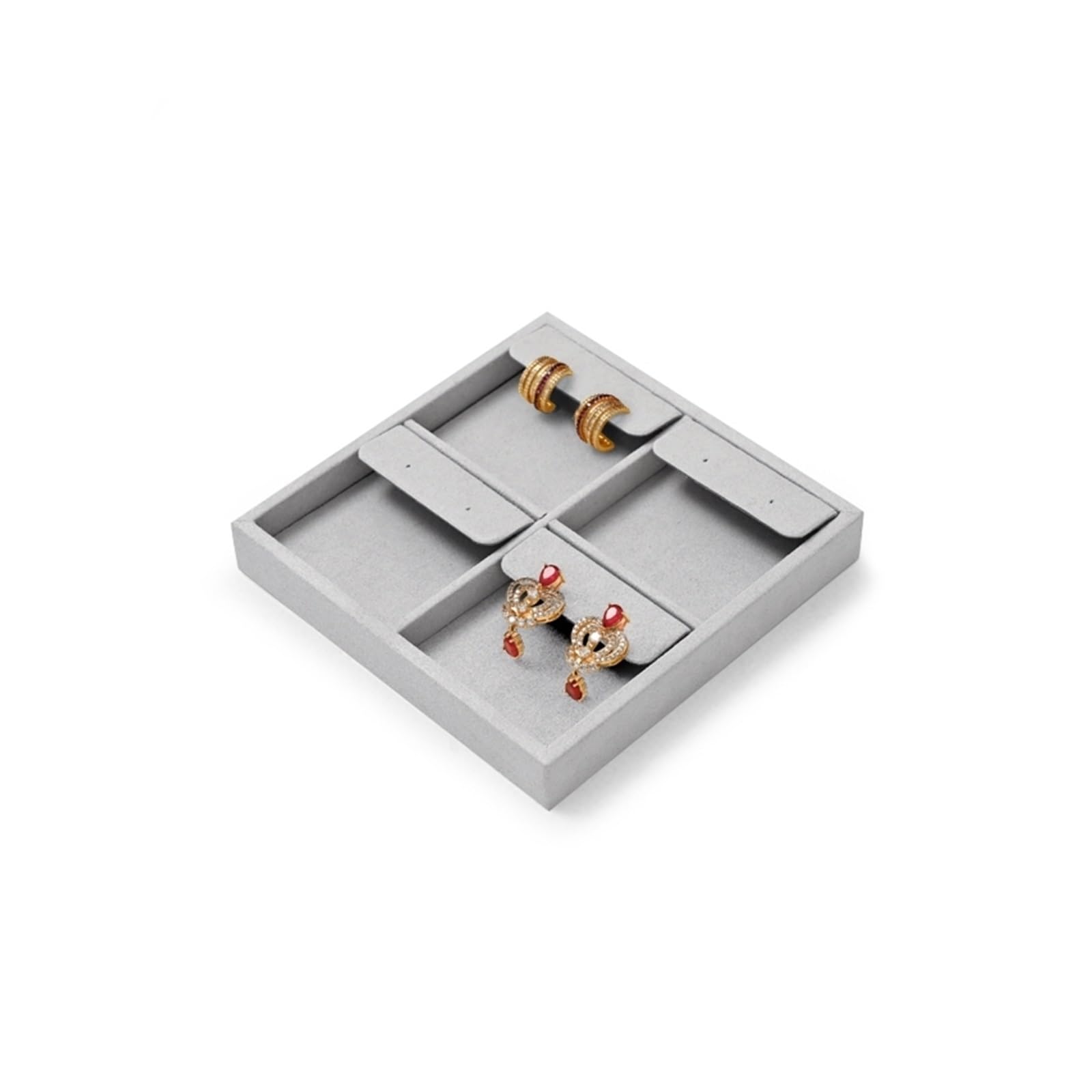 YGMNQAL Velvet Jewelry Tray Display Trays Grey Velvet Jewelry Display Tray For Ring Earrings Bangle Necklace Tray Organizer Jewelry Display Tray Grey