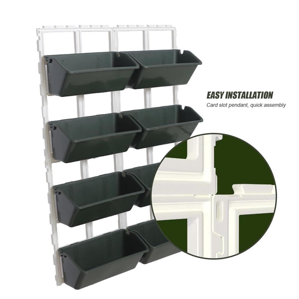 CCXYYFDJ Vertical Garden Wall Planter, 4-Tier Stackable Wall Planter Indoor Outdoor with 8 Pockets, Wall Mount Flower Pot Holder for Vegetables, Flowers, Herbs