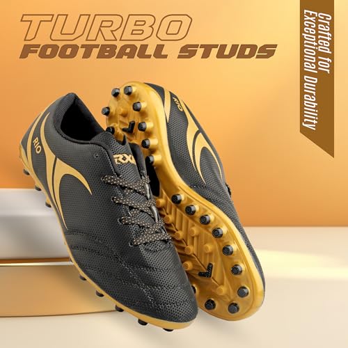Image of RXN Men's Turbo Football Studs | Lightweight & Durable Cleats Football Shoes | Superior Traction for All Pitches | Premium Comfort & Performance for Every Match