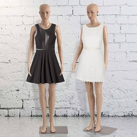 GURUTATVA Female Mannequin Plastic Display Full Body Dress Form White Base with Hair Wick Free (Pack of 1)
