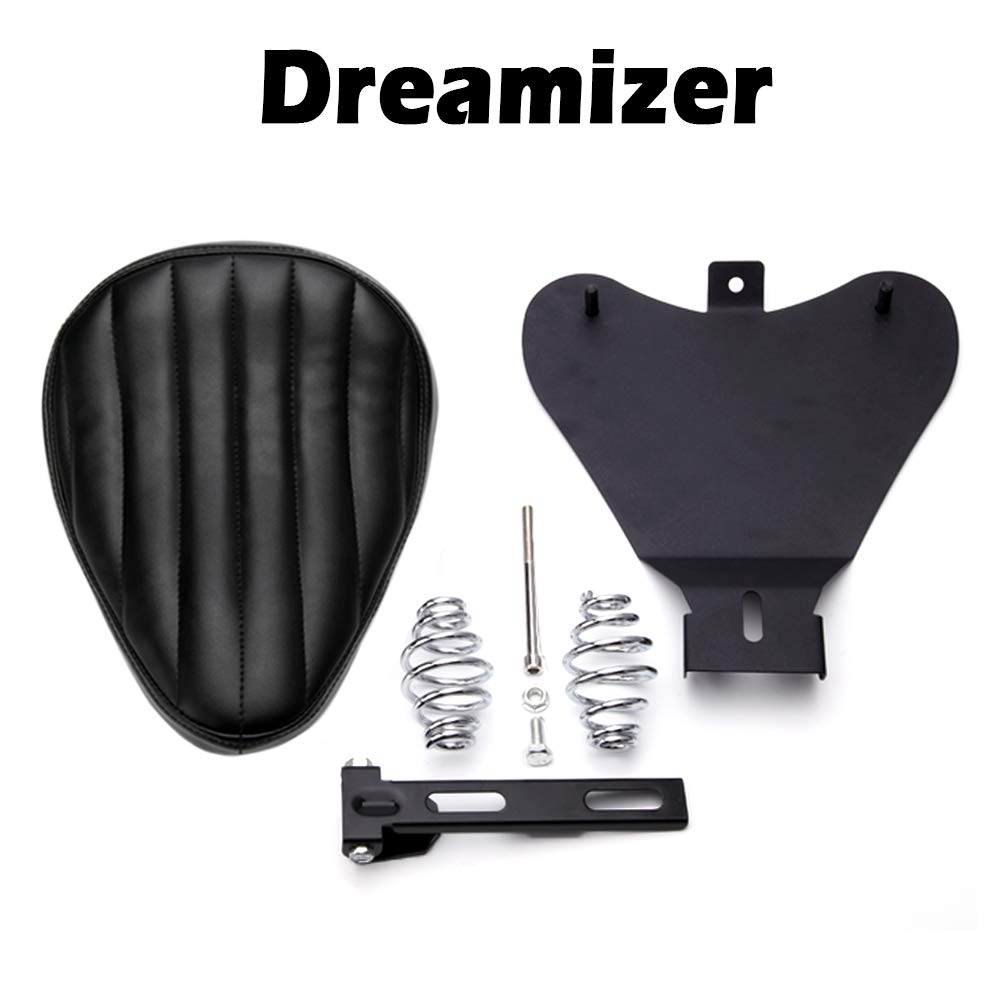 DREAMIZER Asiento Bobber de Motocicleta Gruesa Negro, Asiento Moto Solo para Sportster XL883 1200 Cross Bones Dyna Chopper Custom