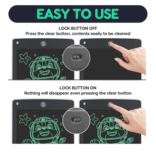 LCD Writing Tablet, 8.5 Inches Full Screen Erasable Drawing Pad for Kids Adults Electronic Doodle Board for School Home Office Use — view 3