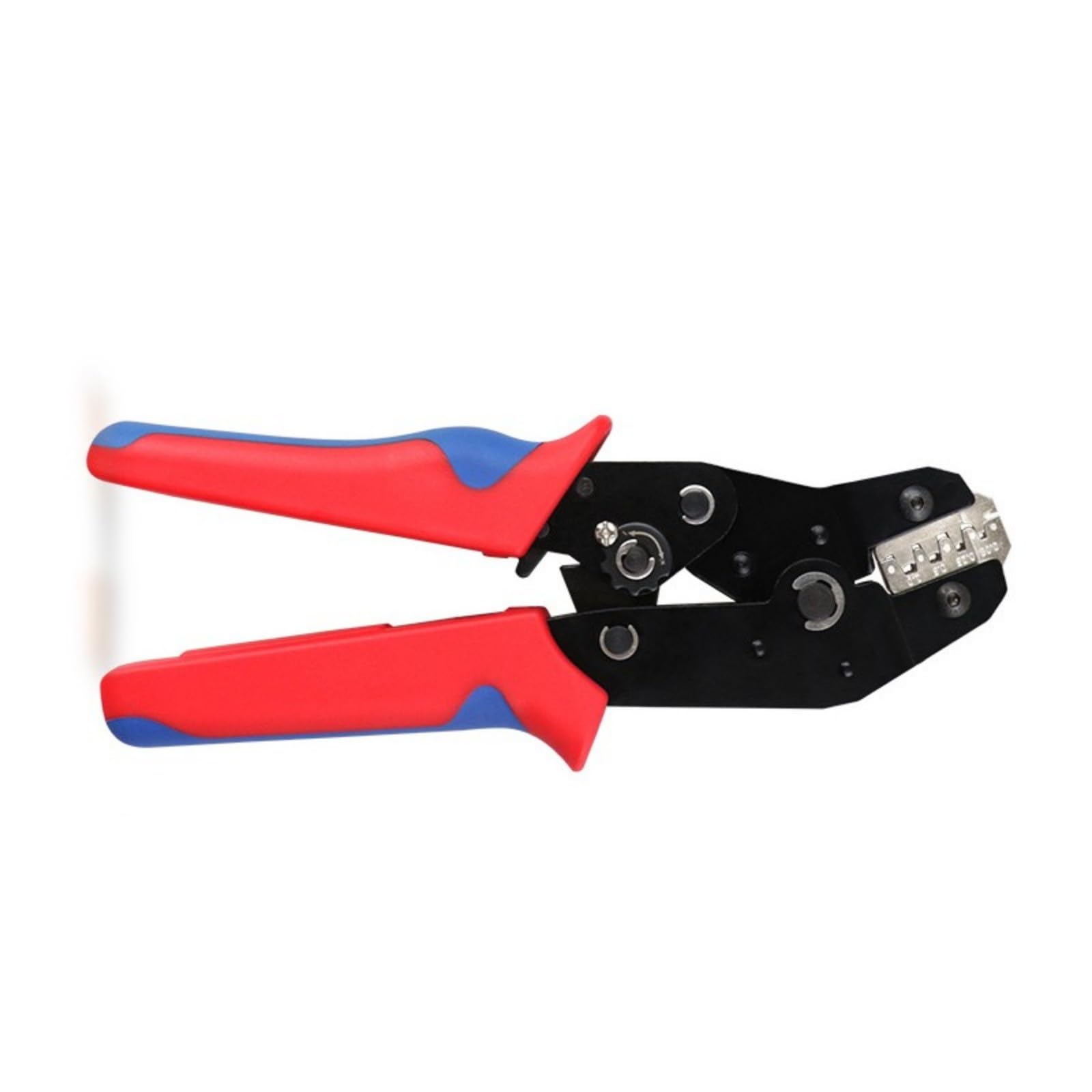 Msioytog Red And Blue Ergonomic Handheld Crimping Pliers With Adjustable Crimp Force For Enthusiasts And Technician For Cable 0.08 To 1Mm² Wire Terminals Crimper