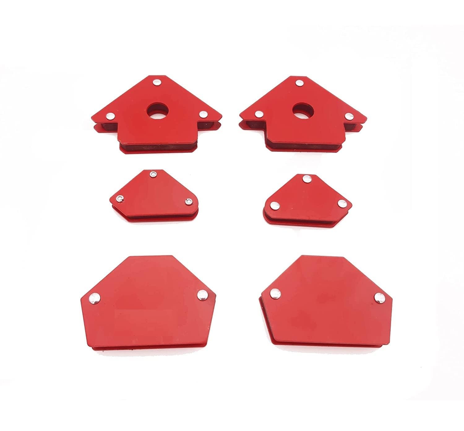 AI TOOLS 6 pc Multi Angle magnetic welding holder clamps set I with 2 pc x 3 inch arrow type, 2pc x triangle and 2pc x mini, strong magnet pull for accurate alignment Pack of 6 pc