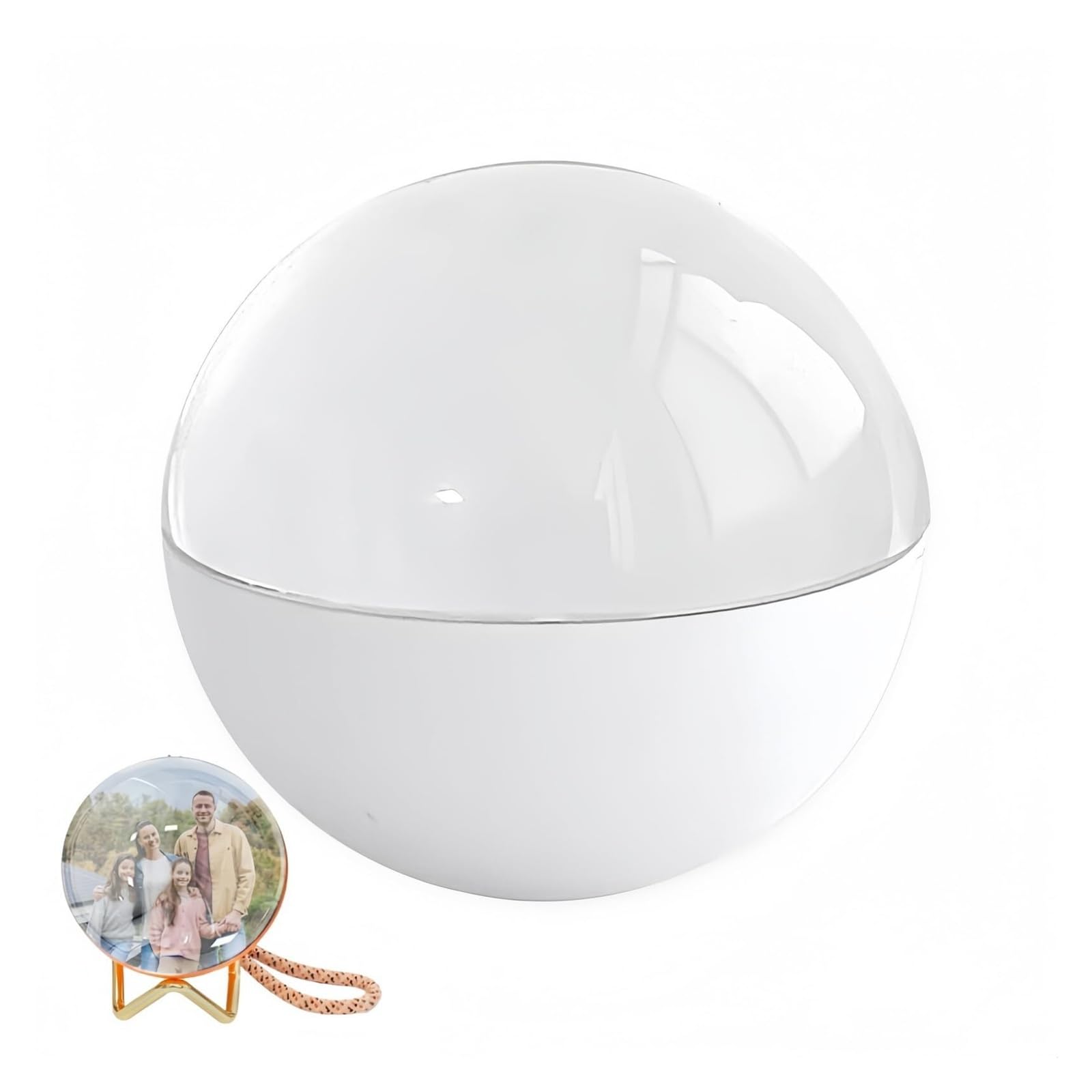 WiFi Snowball with Customizable Video Player - 2.7-inch Christmas Memory Ball Light, customizable with photos and music.(White)