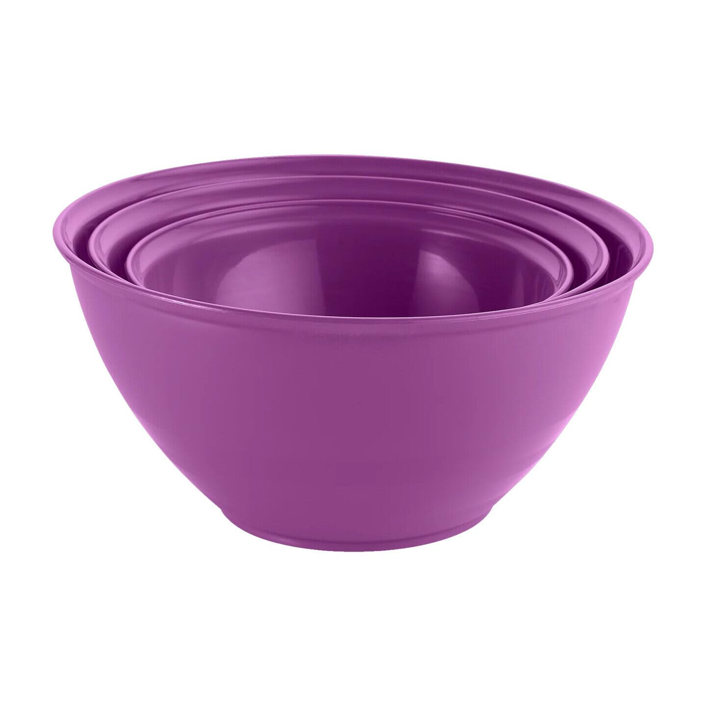 URBN-CHEF Durable Plastic Colourful Kitchen Mixing Salad Bowls Microwave & Dishwasher Safe (Purple, 1.3L)
