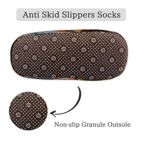 Cute Monkey,Forest Monkey.jpg House Slippers for Women Men, Fuzzy Soft Cozy Non Slip Slipper Socks4