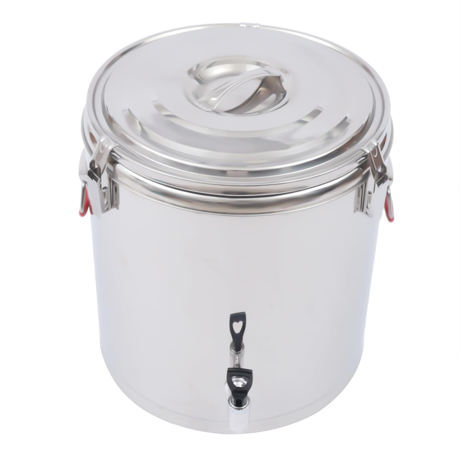 Distributeur de boissons chaudes et froides de 40 l - En acier inoxydable - Grand distributeur de boissons avec pommes de pin - Couvercle anti-fuite - Pour café, lait, eau