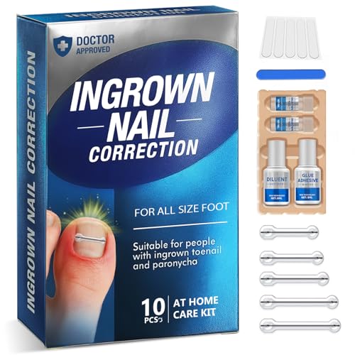Ingrown Toenail Treatment Kit, Ingrown Toenail Corrector Tool, Professional At-Home Ingrowing Toenail Treatment Correction Strips for All Size Foot