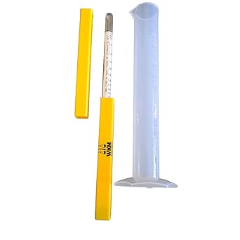 WKM Hydrometer Specific Gravity Range 1000–2000 with 250ml Measuring Cylinder – Accurate Laboratory Instrument for Liquid Density Testing