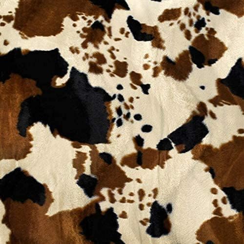 Cow Velboa Faux Fur Fabric - Sold by The Yard - 58/ 60 (1 Yard, Brown)