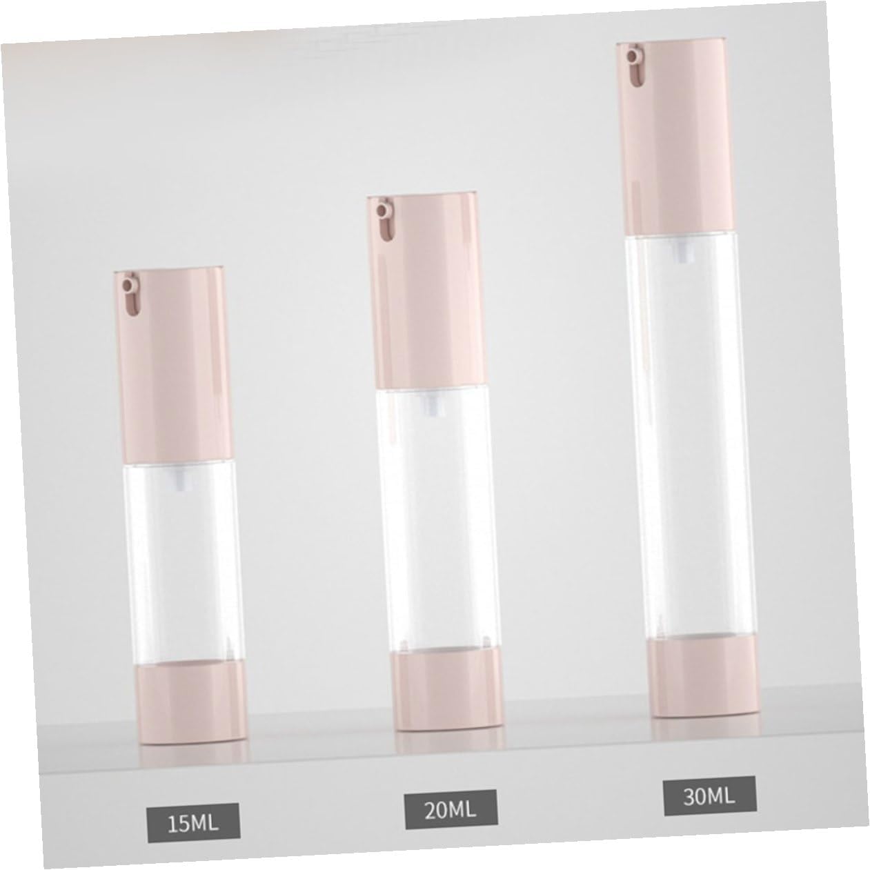 2pcs Pink Vacuum Pump Lotion Bottles Refillable Airless Cosmetic Dispensers for Travel and Home Use Sub Bottles for Essence and Skincare Liquid