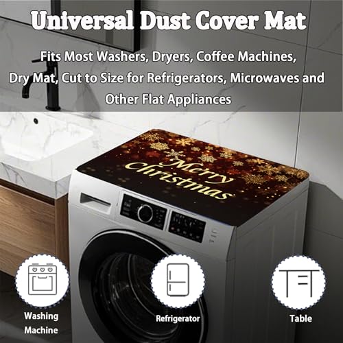 Image of Washer Dryer Top Cover Mat, Non-Slip Laundry Room Decor, Laundry Room Kitchen Appliance Decor Protector Size 23.6x19.7in