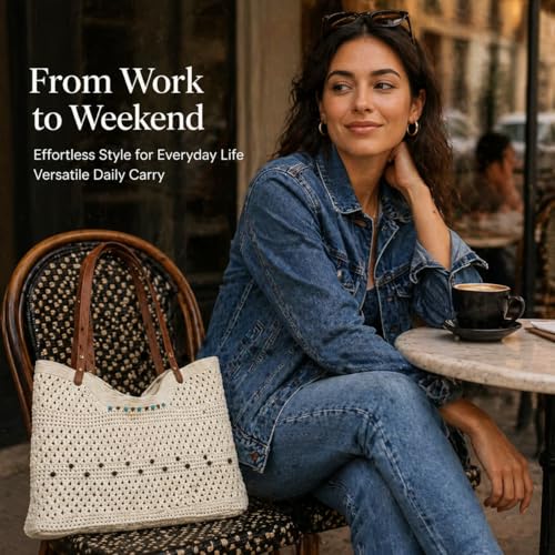 Bolso Tote tejido Bohemio para playa y viaje miniatura 5