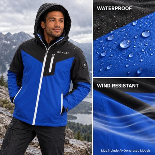 Image of Spyder Mens 3 in 1 Ski Jacket, Waterproof Winter Coat, Quilted Puffer Liner