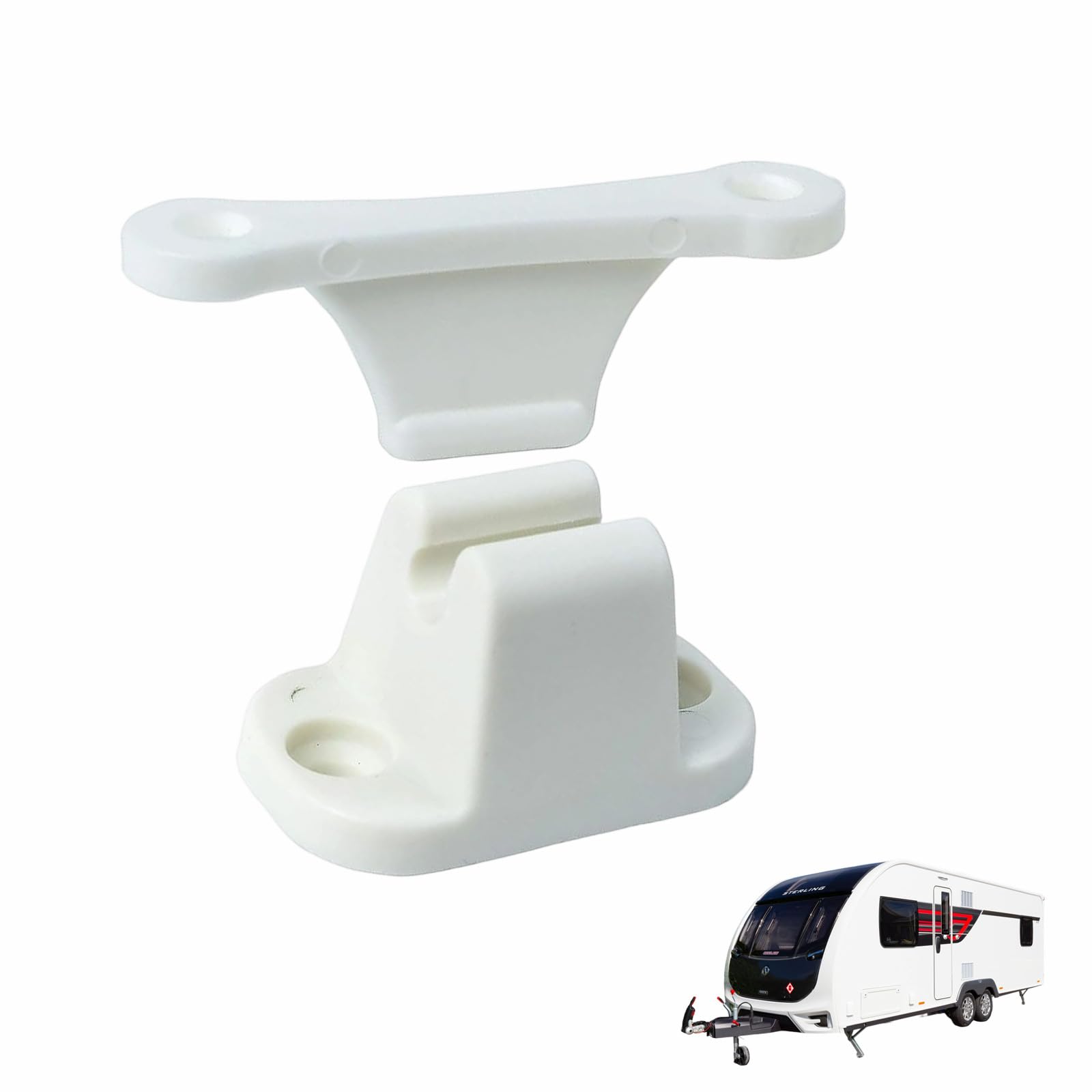 BEBUSINGOTO fermaporta a forma di T in nylon per camper, adatto per roulotte da campeggio (nero