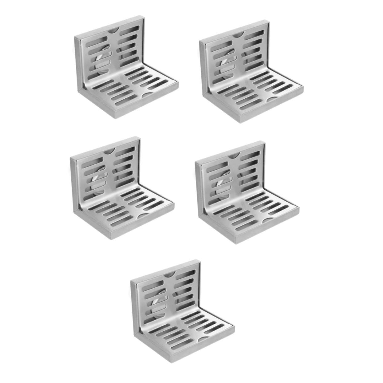 NUOBESTY 5 Piezas 304 Drenaje de Piso de Acero Inoxidable Drenaje de Piso de alcantarillado desperdiciar baño Drenaje de Piso Lateral de Pared Cubierta de Drenaje de Acero Inoxidable Plata