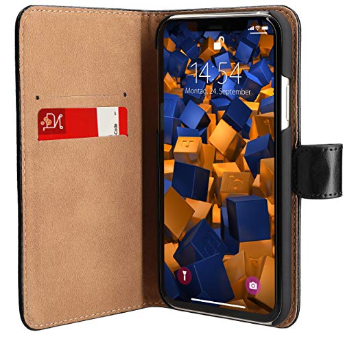 mumbi Book-Style Case Compatible with iPhone 11 Pro Genuine Leather Black - Image 2