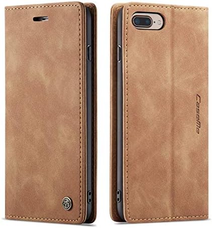 QLTYPRI Case for iPhone 7 Plus 8 Plus, Vintage PU Leather Wallet Case Card Slot Kickstand Magnetic Closure Shockproof Flip Folio Case Cover for iPhone 7 Plus 8 Plus - Blue