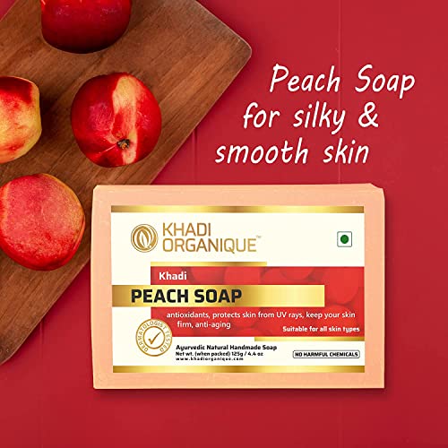 Image of Khadi Organique Peach Soap with the Power of Essential Oil - Pack of 3