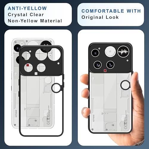 Image of CEDO Backcover for Nothing Phone 3 (5G) | Camera Protection Bump Shockproof Edge | Ultra Hybrid Transparent Acrylic Clear TPU+PC Hard Backcase Cover (Black)