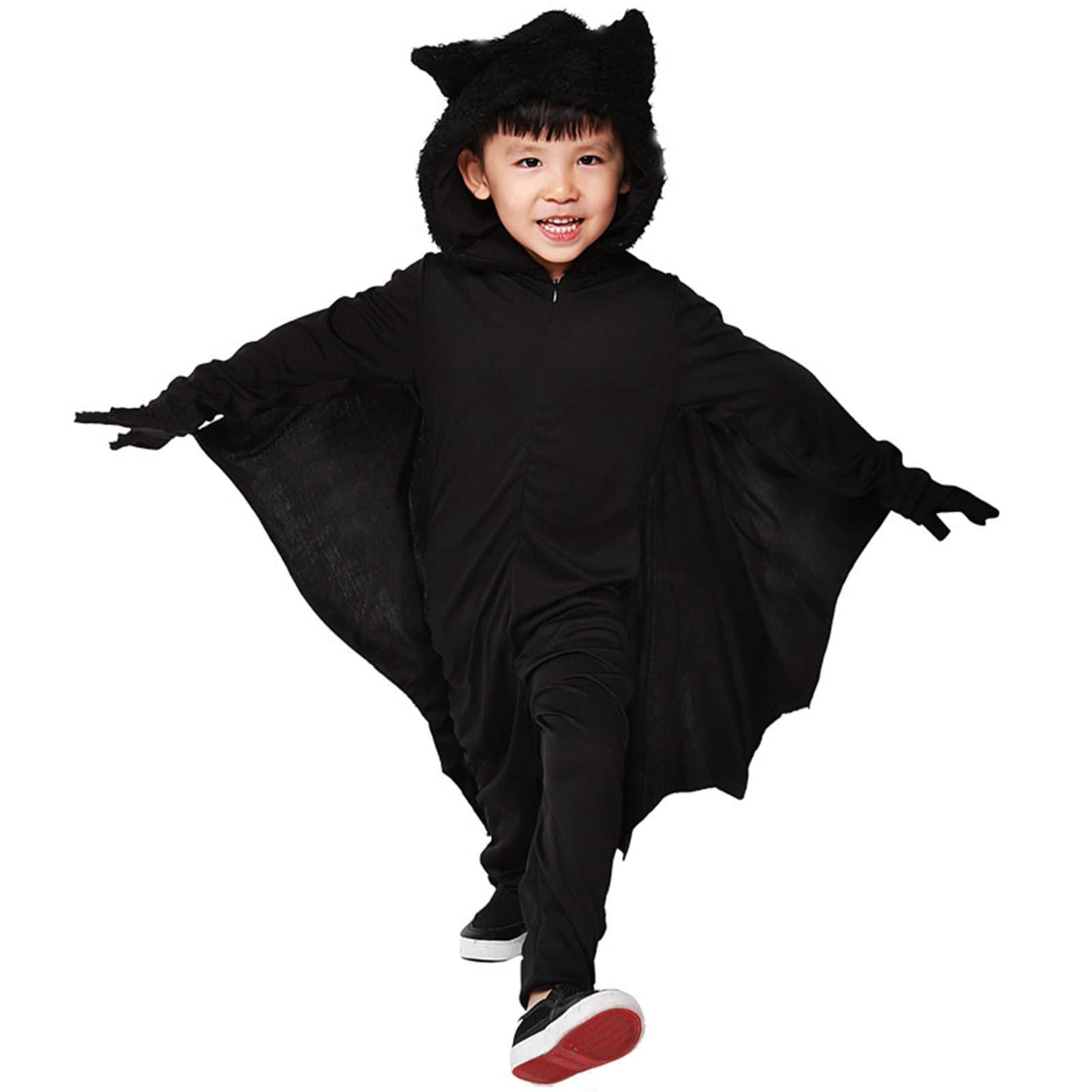 KEEPAA Costume da pipistrello di carnevale per bambini, mantello da pipistrello con mantello e guanti, costume da pipistrello costumi di carnevale da vampiro per 3-13 ragazze e ragazzi