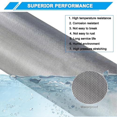 Image of 304 Stainless Steel Wire Mesh Screen 20 Mesh, 15.7 inchx 147 inch, 1mm Hole | 0.3mm Sturdy Wire Metal Mesh Sheet, Easy to Cut, Rustproof & Heat-Resisting, for Window Screen, Vent, Cage, Filter, DIY