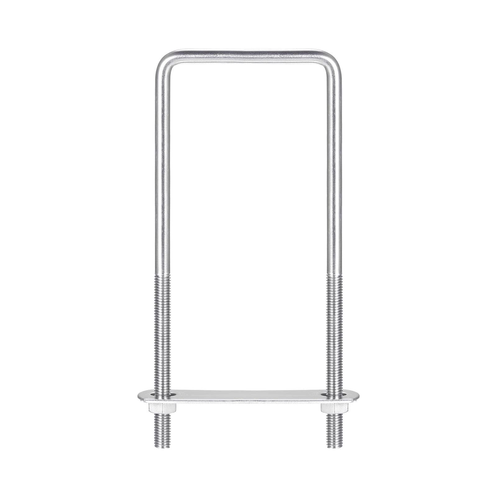 TA-VIGOR M8 Square U-Bolts, 72mm Inner Width 180mm Length 304 Stainless Steel U-Bolts with Nut