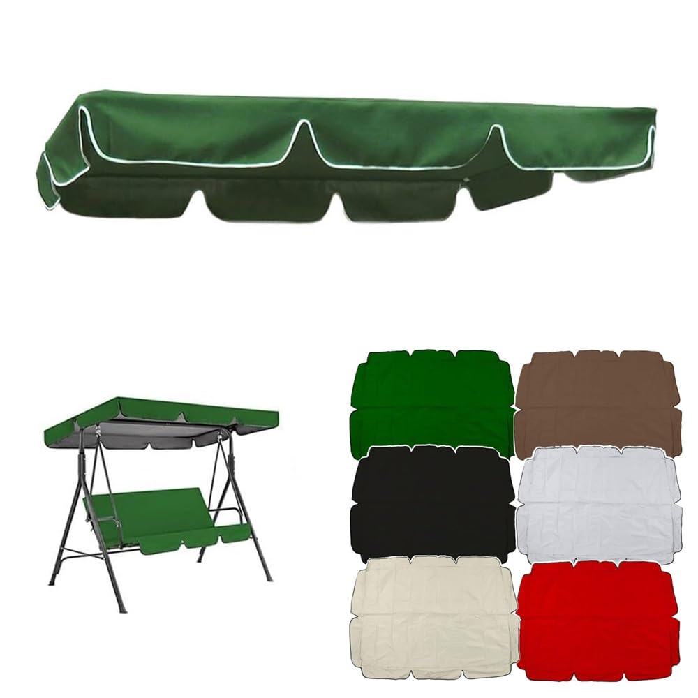 210x145cm 142x120cm Baldacchino Di Ricambio Per Dondolo Da Giardino A 2-3 Posti, Copertura Ricambio Per Dondolo, Tetto Di Impermeabile Per Altalene Terrazzo(Green,82x57in-210x145cm)