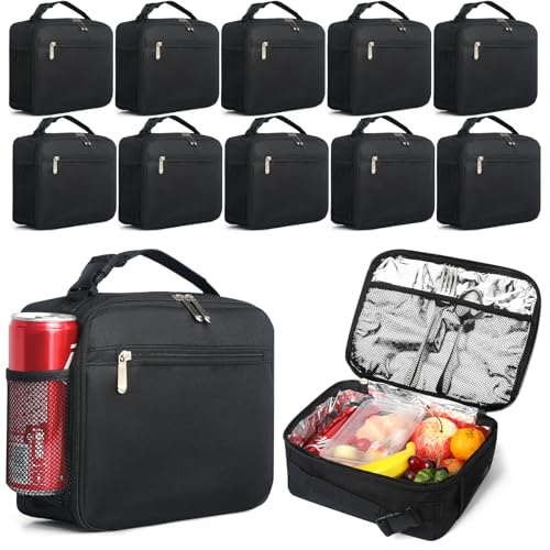 12 Pack lunch box Bulk,Insulated Reusable Lunch Bags with Aluminum
