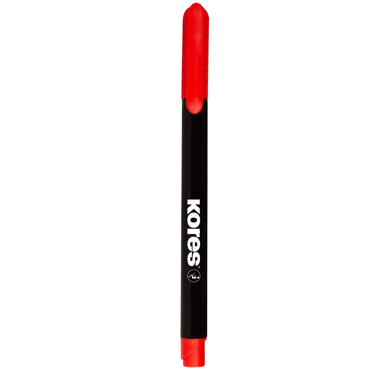 Kores - Red Permanent Marker Pens - K-Marker P1, Fine Fibre Tip with Low-Odour Ink - Waterproof Marker Pens for All Surfaces - Back to School Supplies, Office Supplies - Pack of 12