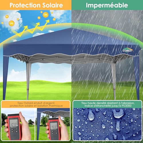 Image of COBIZI 9x9 Pop Up, Canopy Tent 10x10 for Parties, Backyard, Commercial, Waterproof and Portable Instant Shelter UV50+ Outdoor Canopy Gazebo