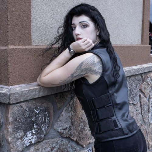 Image of Milwaukee Leather Premium Motorcycle Biker Rider Leather Vest for Women |LKL|ML|MLL|SH