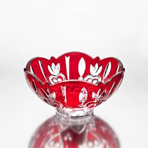 Studio Silversmith Crystal Candy Dish Bowl, Red